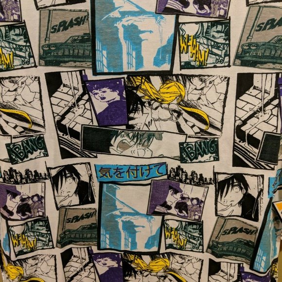 Seven Souls Anime Comic Strip Purple/Mint Shirt - Picture 3 of 5